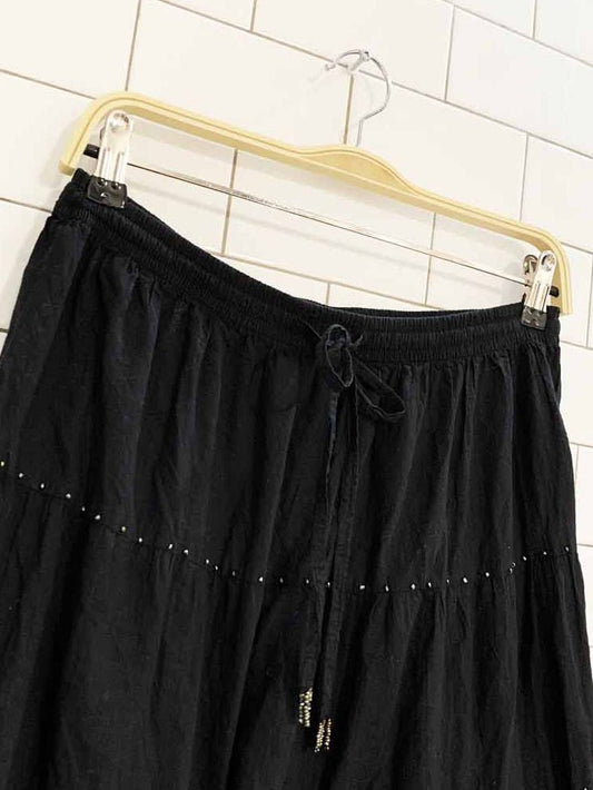 vintage ny collection tiered beaded cotton midi skirt - good market thrift store