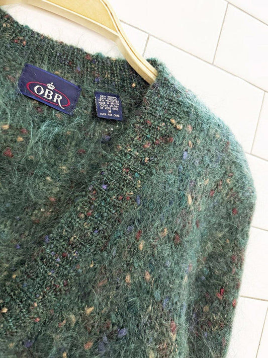 vintage obr mohair - blend full button knit cardigan - good market thrift store