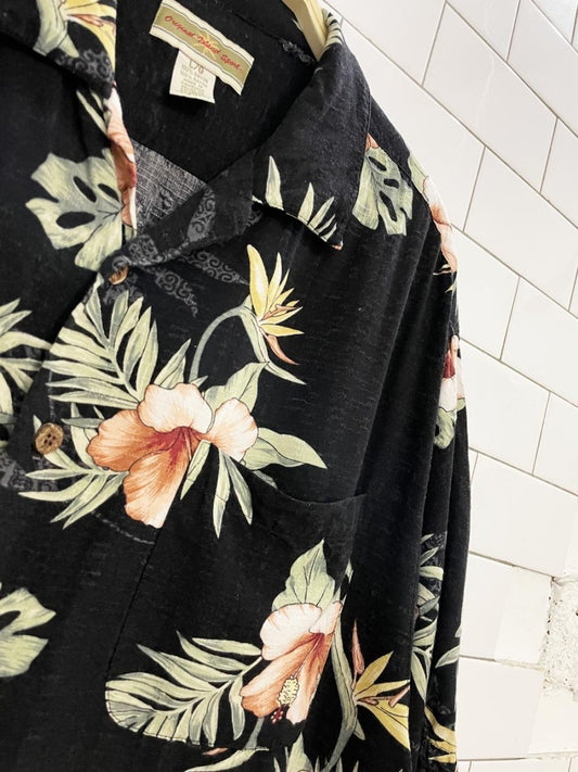 vintage original sport floral full button cabana shirt - good market thrift store