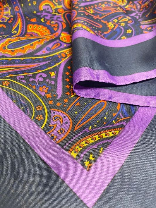 vintage paisley poly xl square scarf - good market thrift store