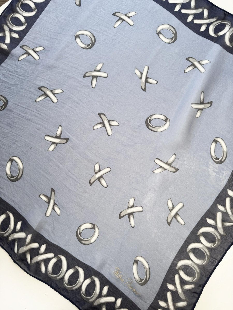 vintage paloma picasso 100% silk chiffon scarf - good market thrift store