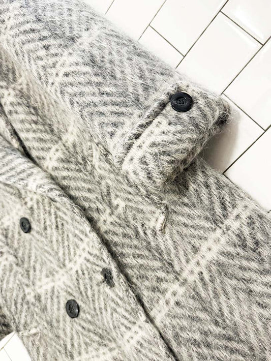 vintage paul levy mohair double breasted herringbone coat | ward bros - good market thrift store