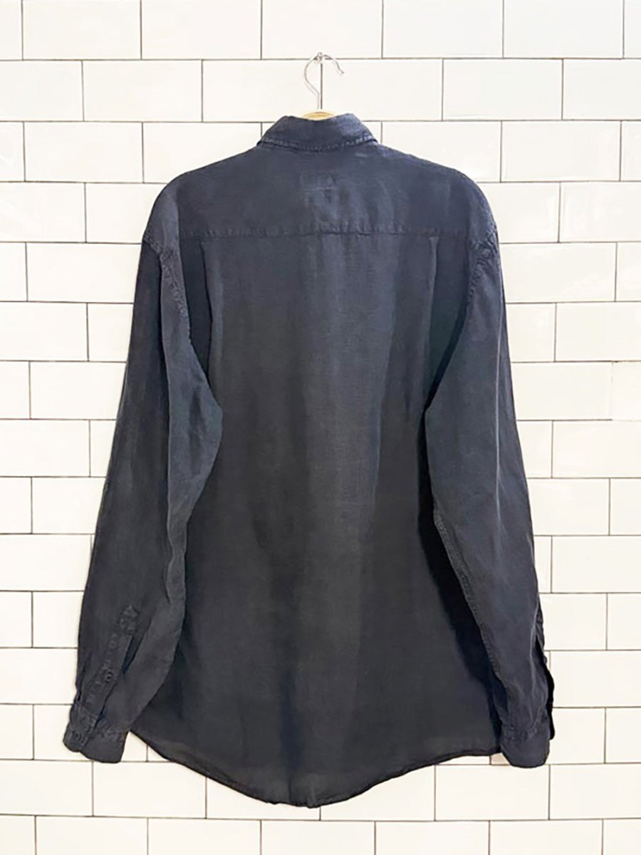 vintage paul & shark 100% linen full button shirt | made in Italy - good market thrift store