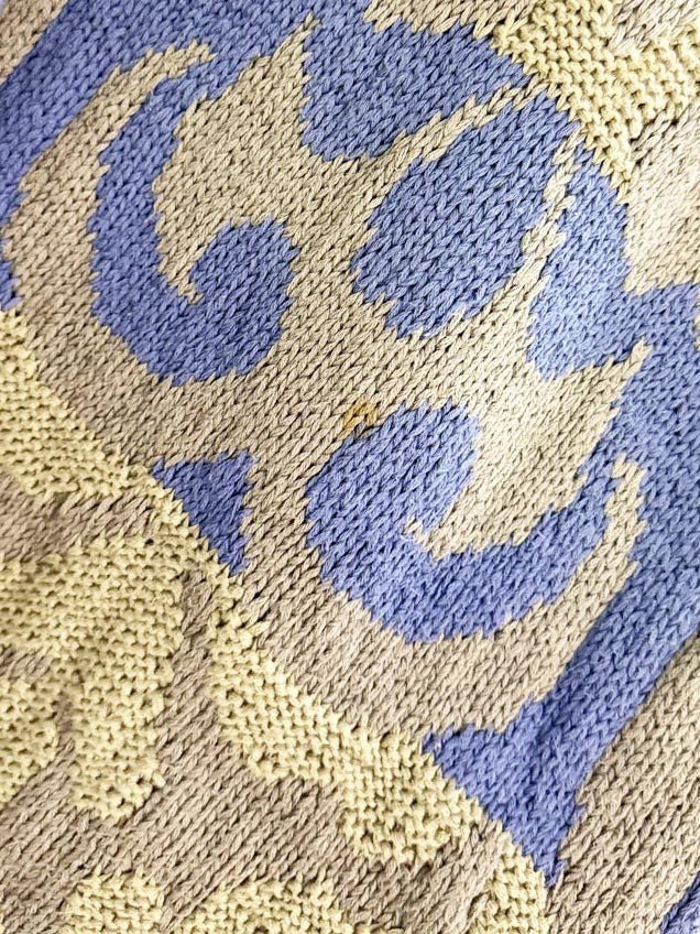 vintage perry ellis portfolio hand - knit chunky abstract sweater - good market thrift store