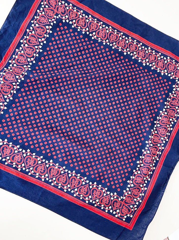 vintage polka dot print square bandana - good market thrift store