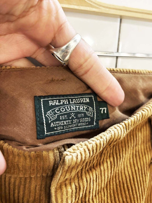 vintage ralph lauren country pleated chunky cord trousers - good market thrift store