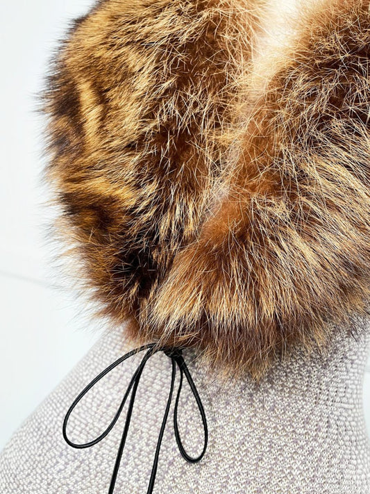 vintage red fox fur stole tie collar - good market thrift store