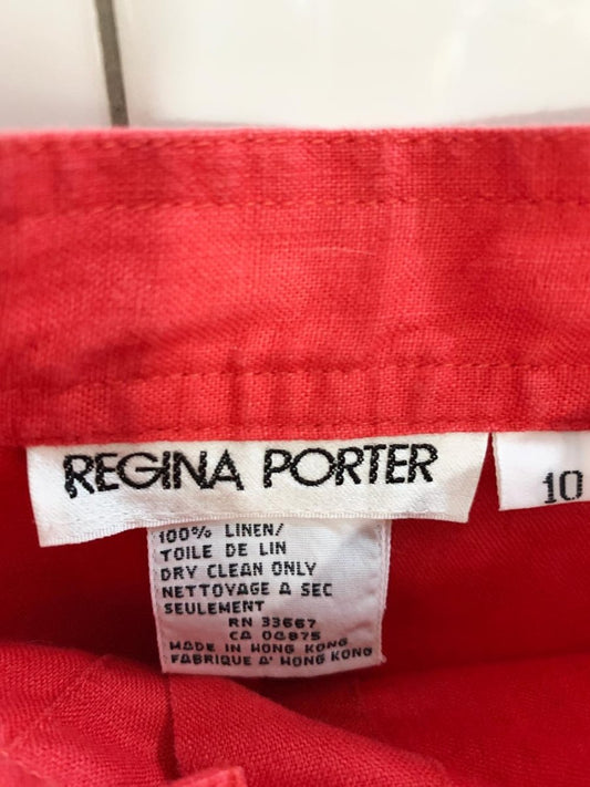 vintage regina porter 100% linen full button mini skirt - good market thrift store