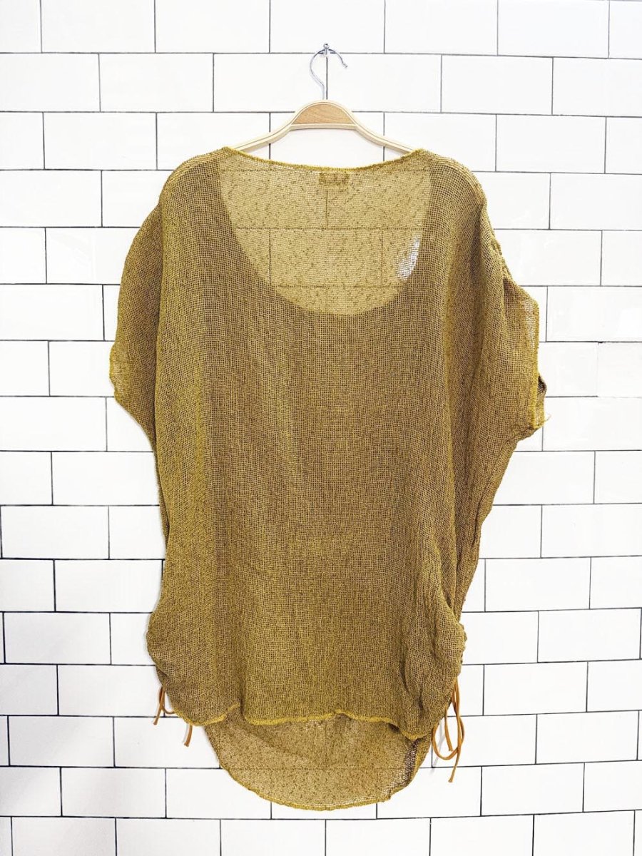 vintage renata mesh drawstring boxy top | beach cover up - good market thrift store