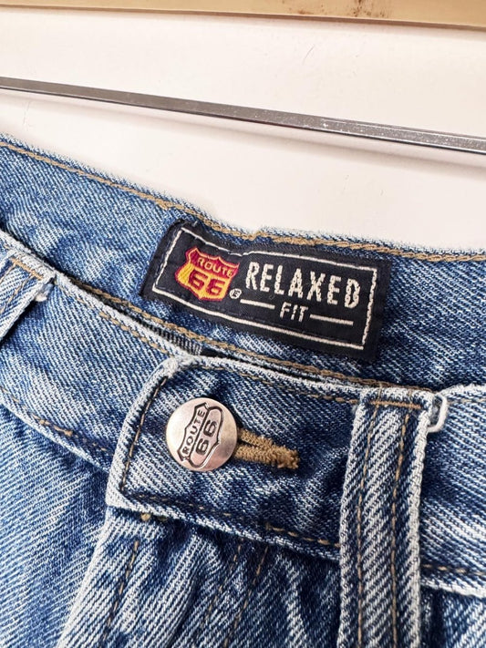 vintage route 66 relaxed fit denim jorts - good market thrift store