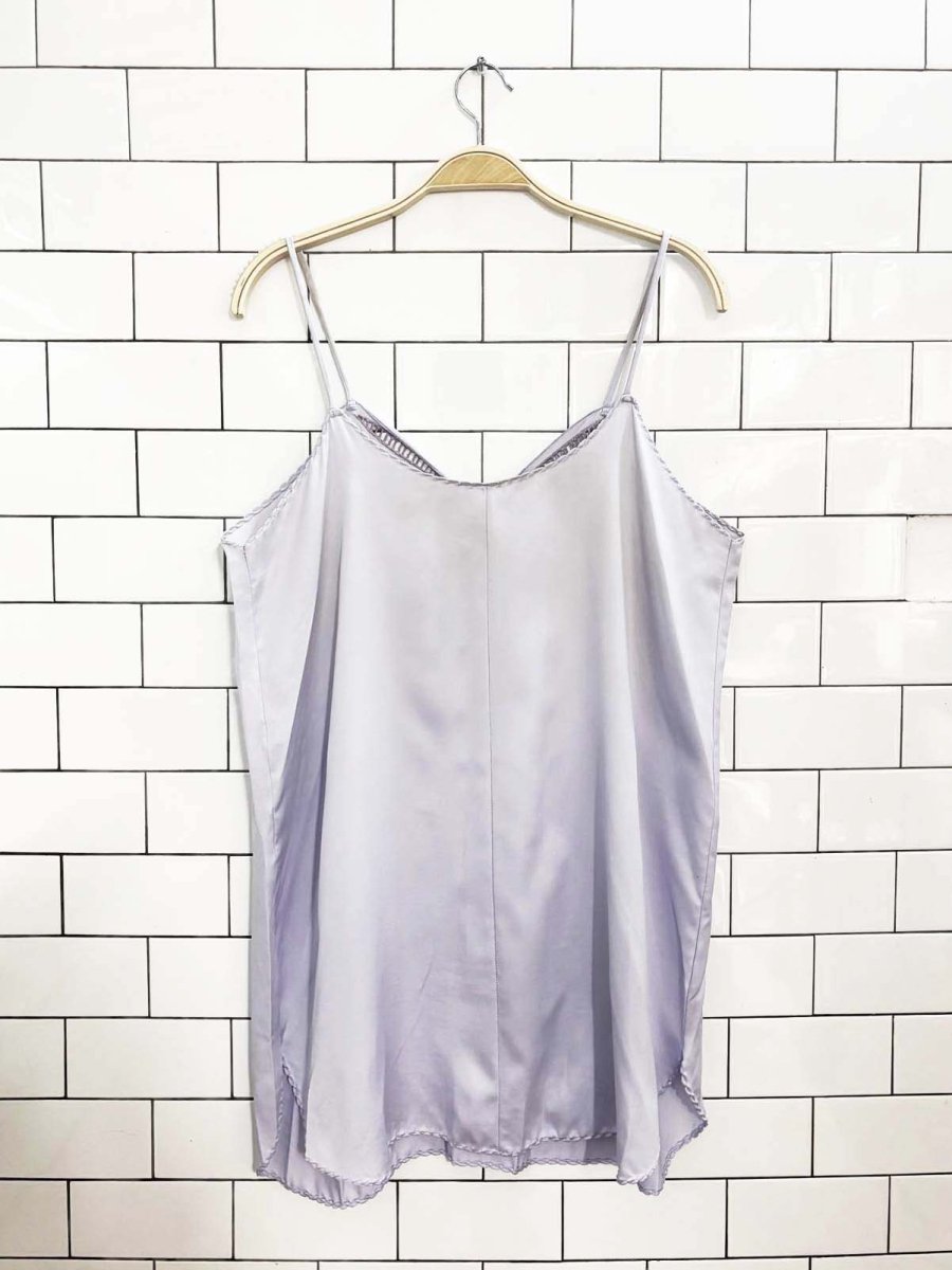 vintage satin butterfly eyelet mini slip dress - good market thrift store