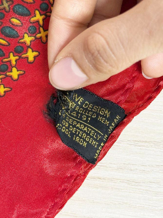 vintage satin hand - rolled edge square scarf | made in Japan - good market thrift store