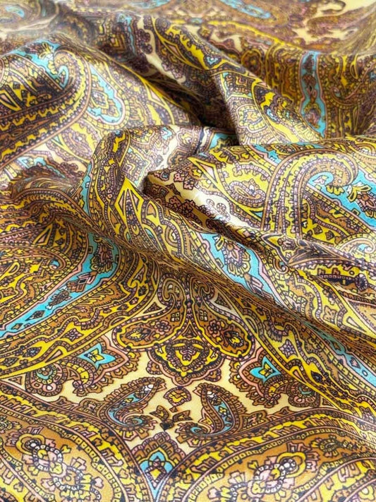 vintage satin paisley square scarf - good market thrift store