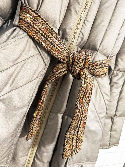 vintage sheepskin trim hooded down puffer jacket - good market thrift store