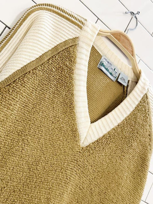 vintage snow country loop - knit + striped sleeve knit sweater - good market thrift store