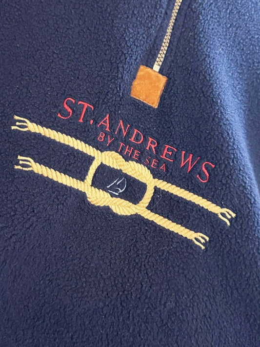 vintage st andrews by the sea fleece half zip sweatshirt | attraction | made in Canada - good market thrift store