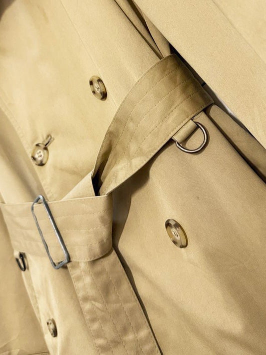 vintage stafford double breasted belted trench coat | wool - blend removable lining - good market thrift store