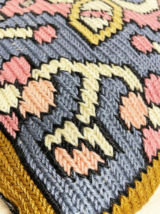 vintage swedish embroidered twist stitch throw pillow - good market thrift store