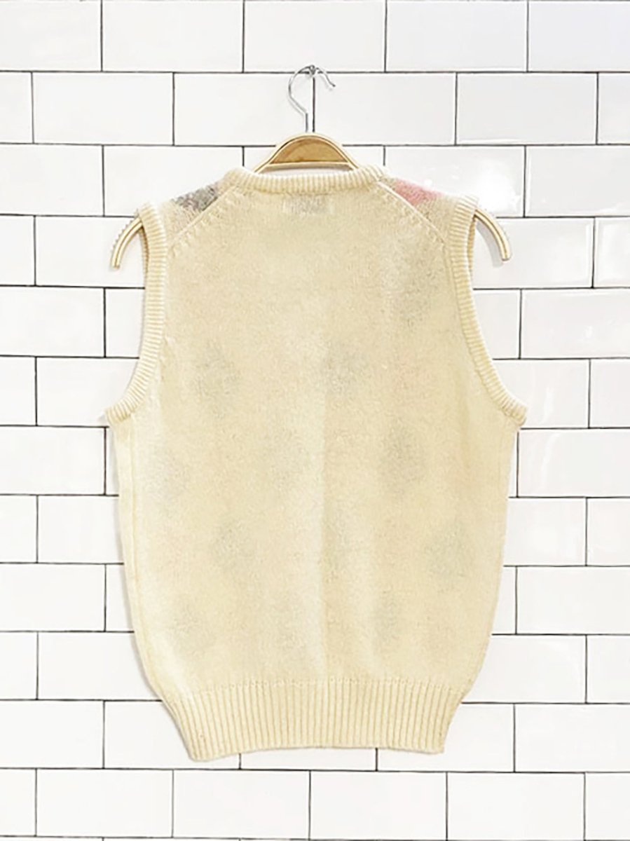 vintage tabi 100% wool argyle knit vest - good market thrift store