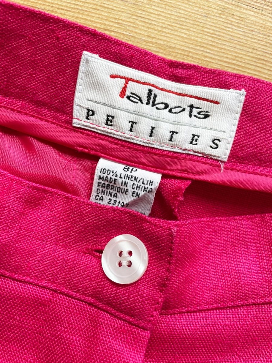 vintage talbots 100% linen high rise pleated trouser shorts - good market thrift store