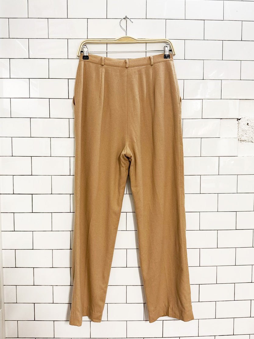 vintage the villager wool - blend flat front straight leg trousers | lined - good market thrift store