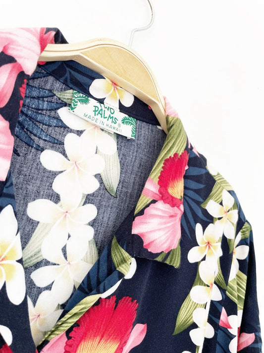 vintage two palms hawaiian full button resort shirt | made in USA - good market thrift store