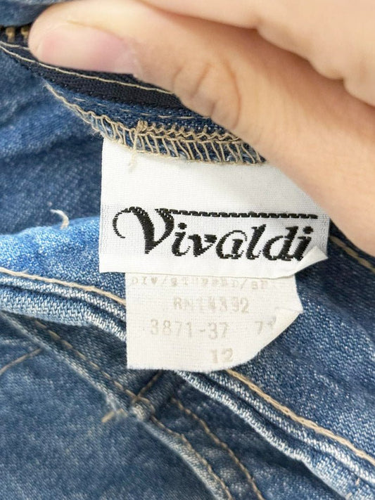vintage vivaldi pleated full denim midi skirt | made in USA - good market thrift store