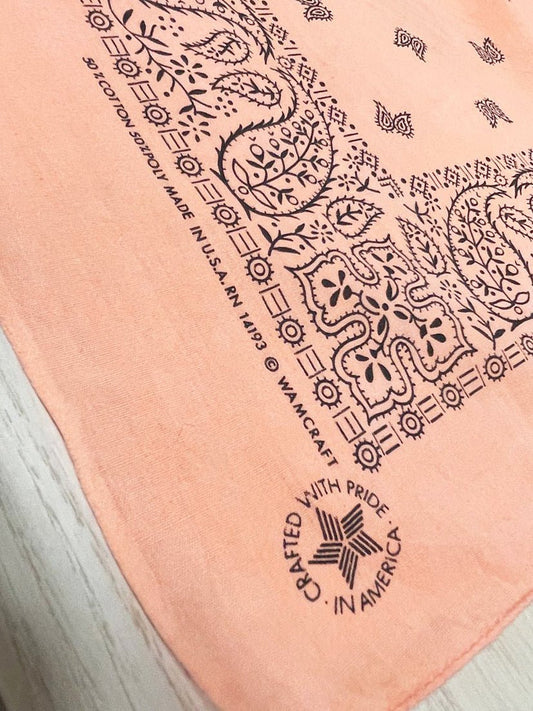 vintage wamcraft neon square paisley bandana | made in usa - good market thrift store