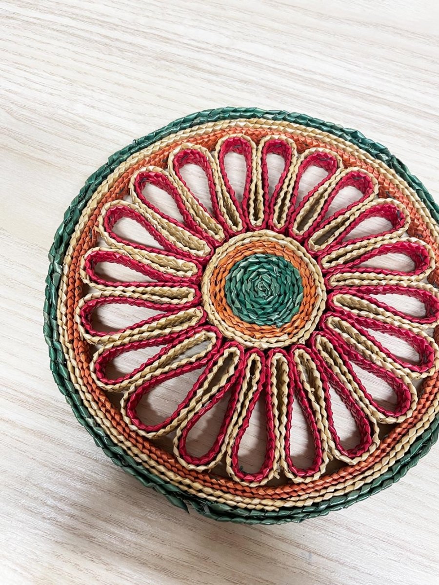 vintage wicker rattan trivet - good market thrift store