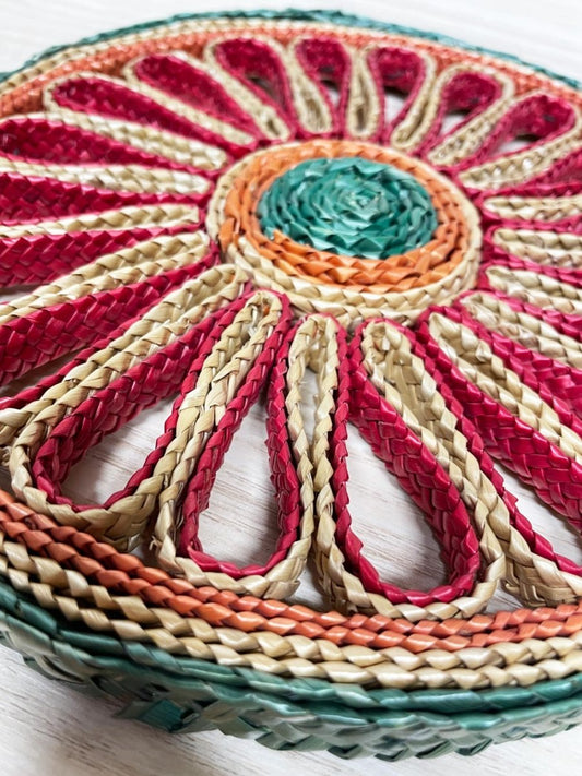 vintage wicker rattan trivet - good market thrift store