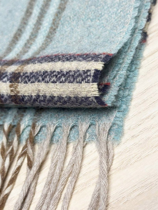 vintage wool plaid fringe knit scarf - good market thrift store