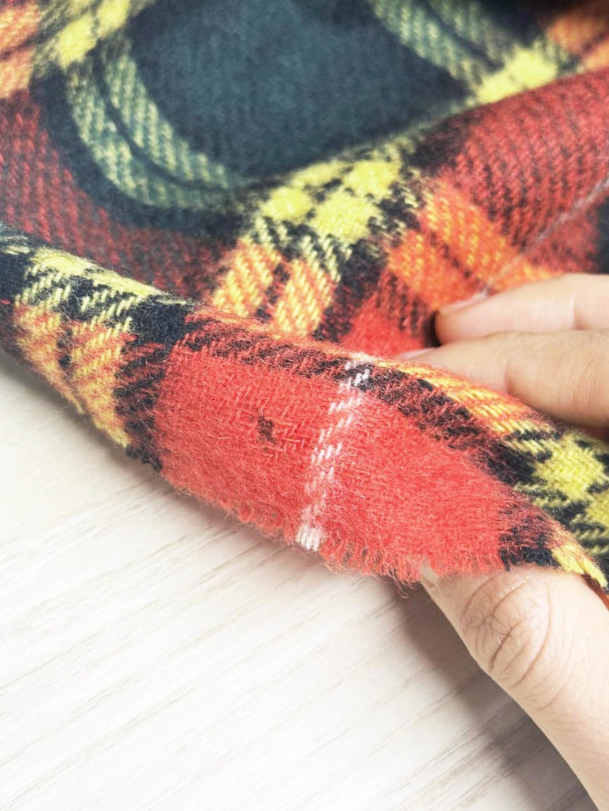 vintage wool tartan fringe scarf - good market thrift store