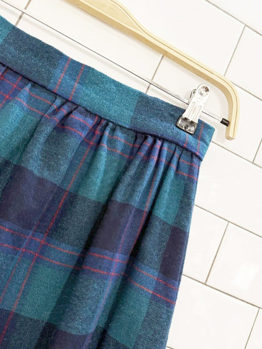 vintage wool woven plaid maxi skirt - good market thrift store