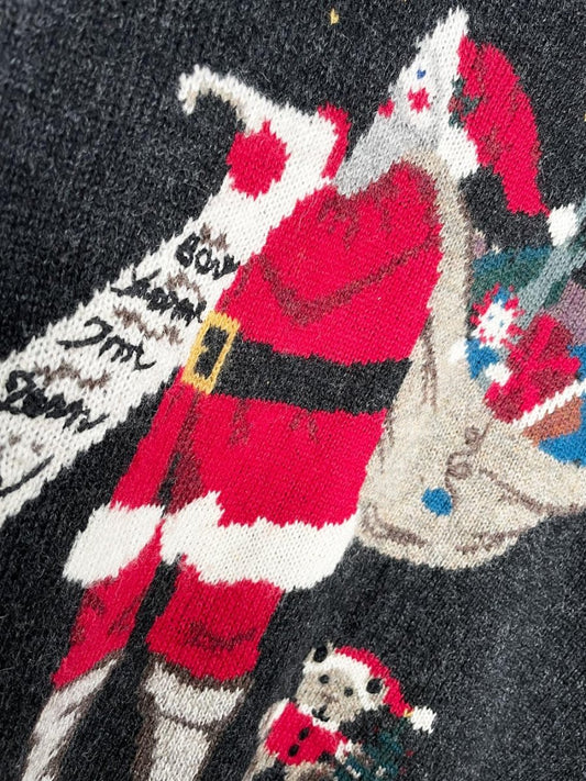 vintage woolrich 100% wool old saint nick light wool sweater | hand - framed - good market thrift store