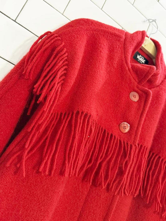 vintage woolrich wool - mohair western fringe rancher coat | made in USA - good market thrift store