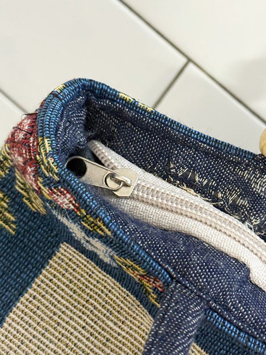 vintage woven floral tapestry shoulder tote bag - good market thrift store