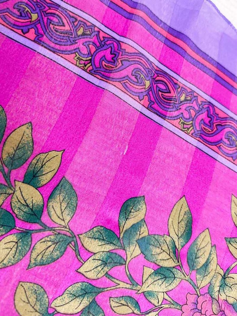 vintage woven florals square scarf - good market thrift store