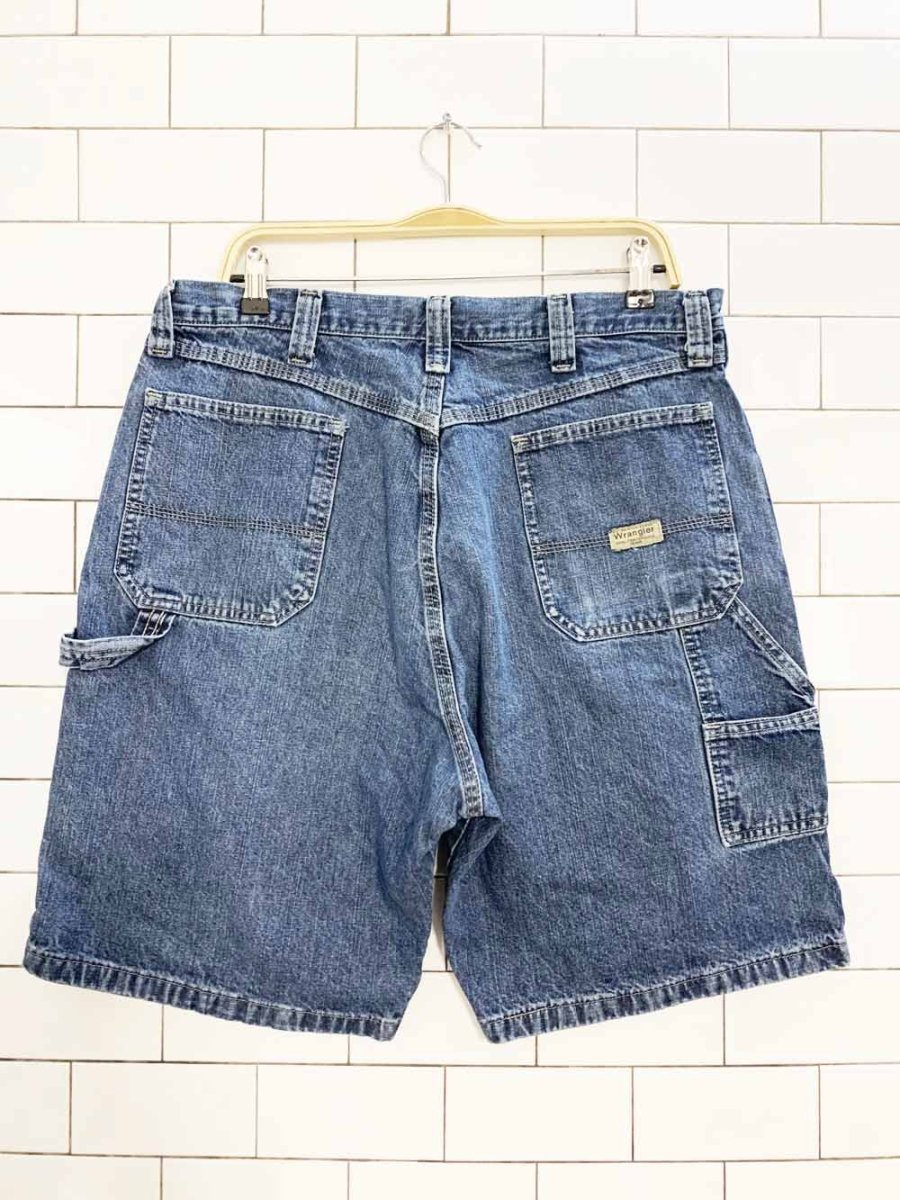vintage wrangler carpenter baggy long denim shorts - good market thrift store