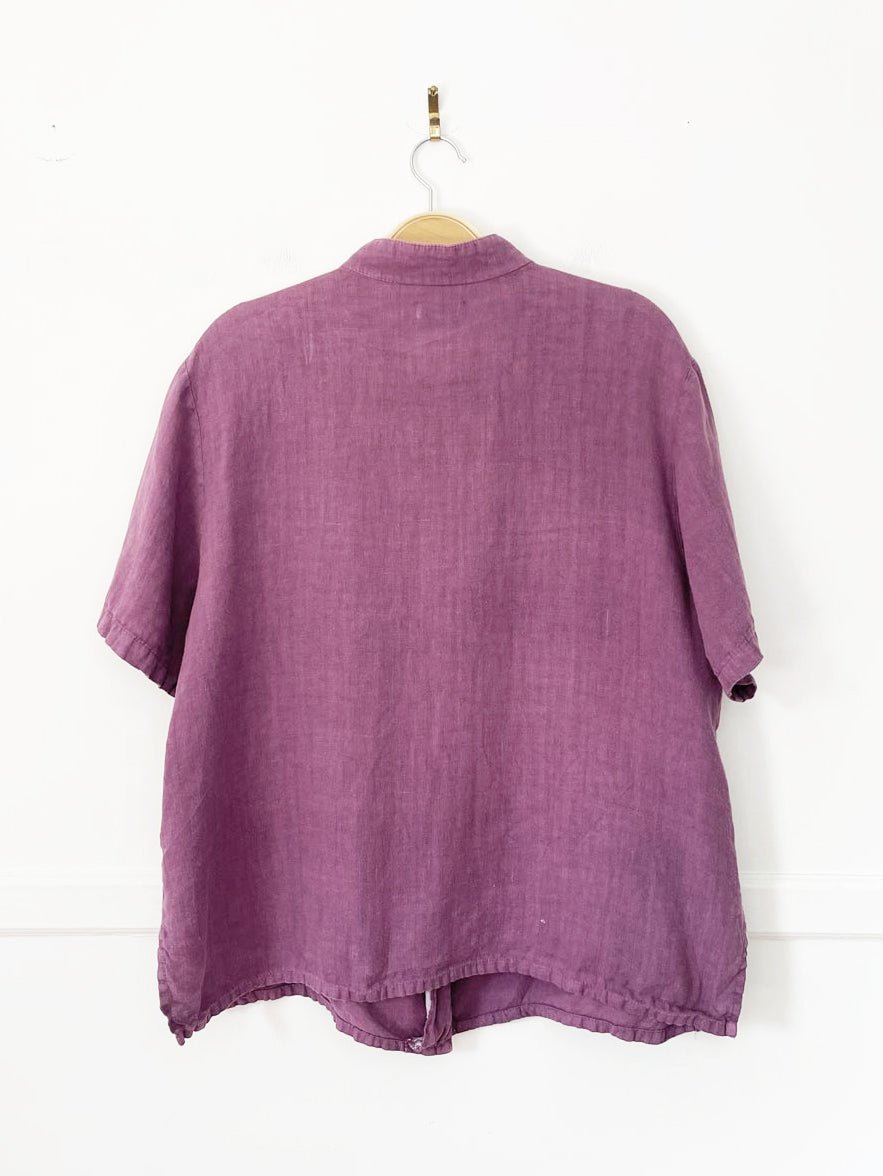 vintage xcit 100% linen full button shirt | made in usa - good market thrift store