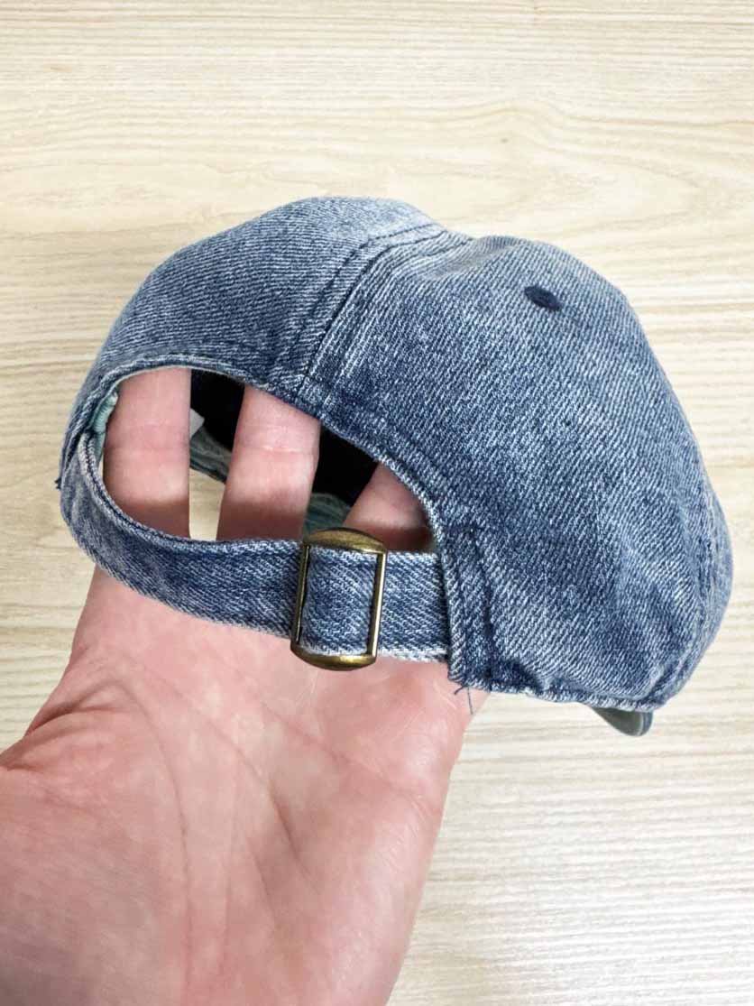wanderlust embroidered denim hat - good market thrift store
