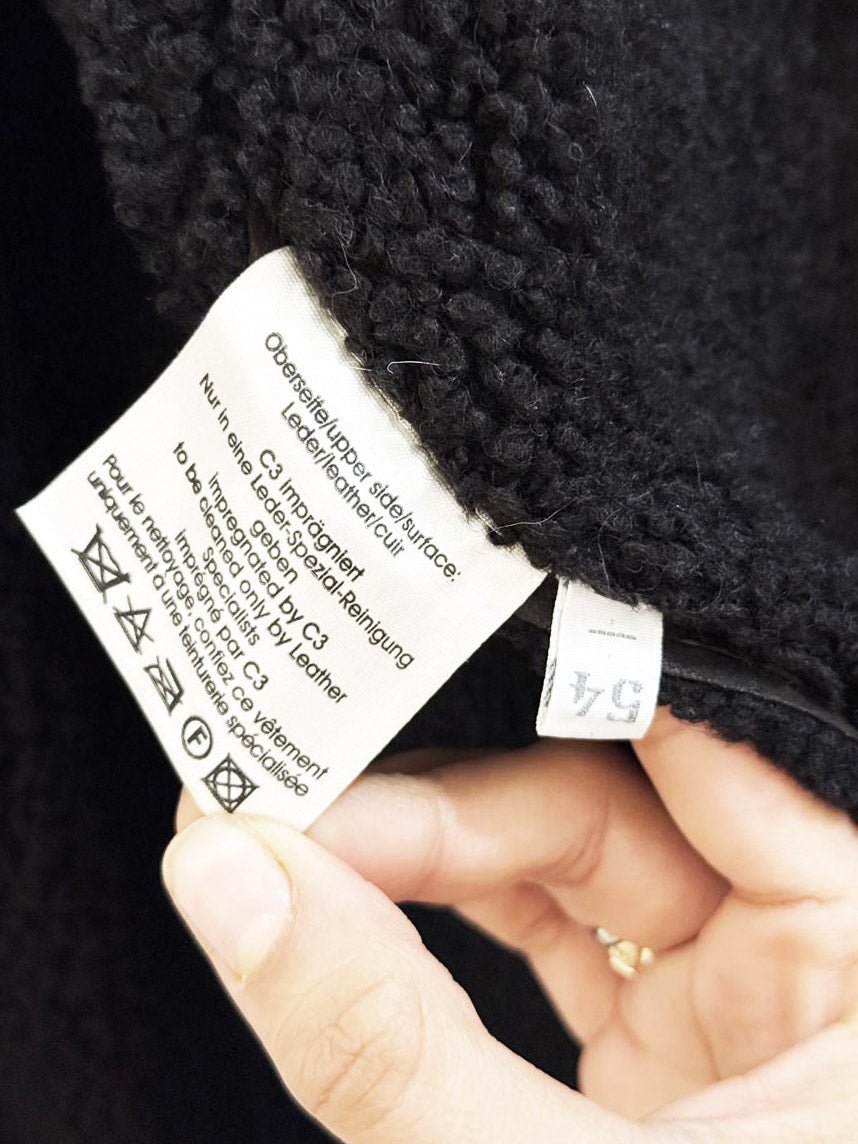 werner christ lambskin shearling full zip coat - good market thrift store