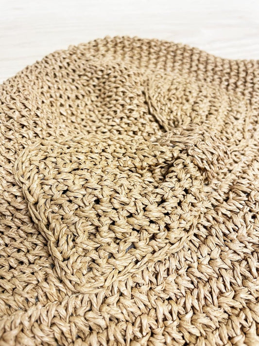 woven bow detail straw sun hat - good market thrift store