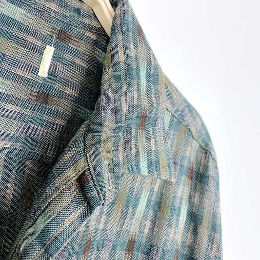 vintage st. michael woven western flannel shirt - size large