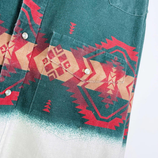 vintage 90s wrangler snap button western shirt - size large