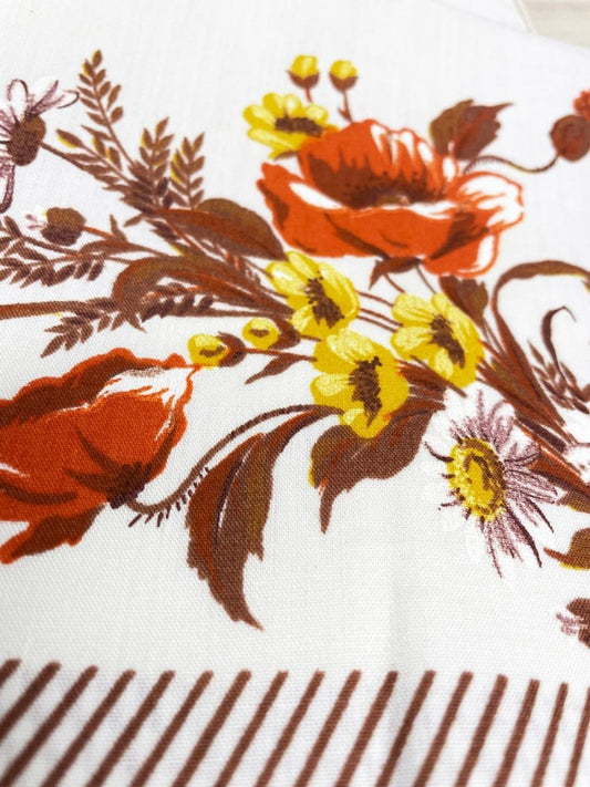 x4 vintage fall florals cotton napkins - good market thrift store