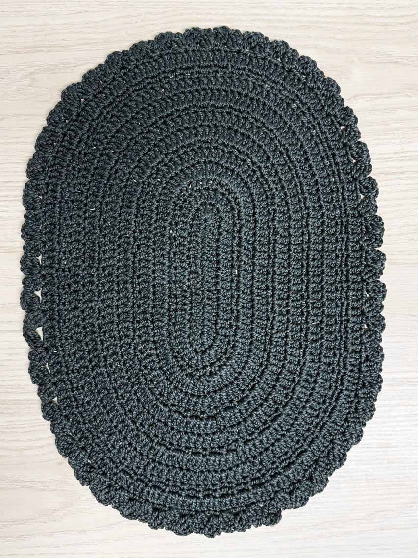 x4 vintage hand - knit oval dinner placements - good market thrift store