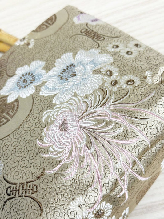 y2k bamboo handle satin brocade handbag - good market thrift store