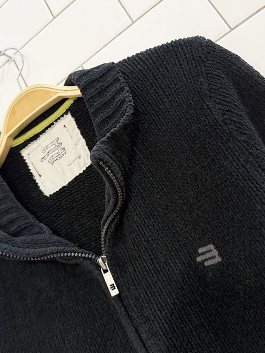 y2k brody chenille knit full zip cardigan - good market thrift store