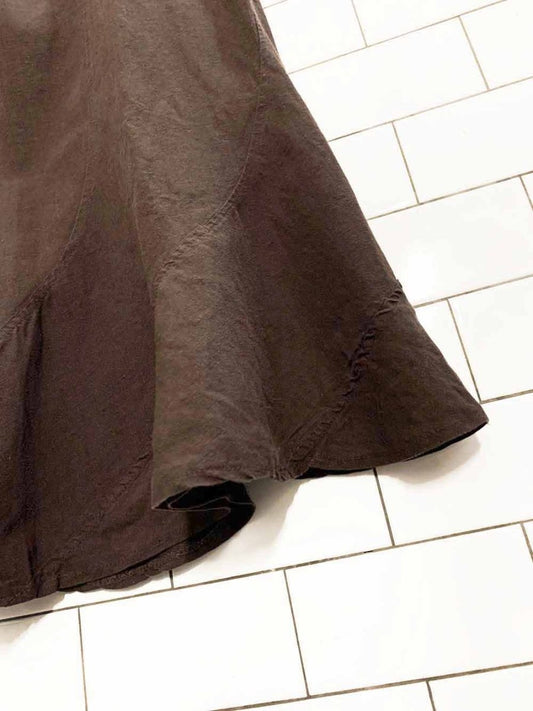 y2k chapter one linen - blend tulip hem midi skirt - good market thrift store