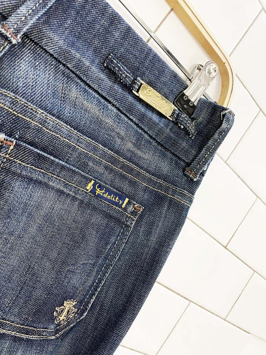 y2k fidelity aloe montery dark low rise wide leg jeans - good market thrift store